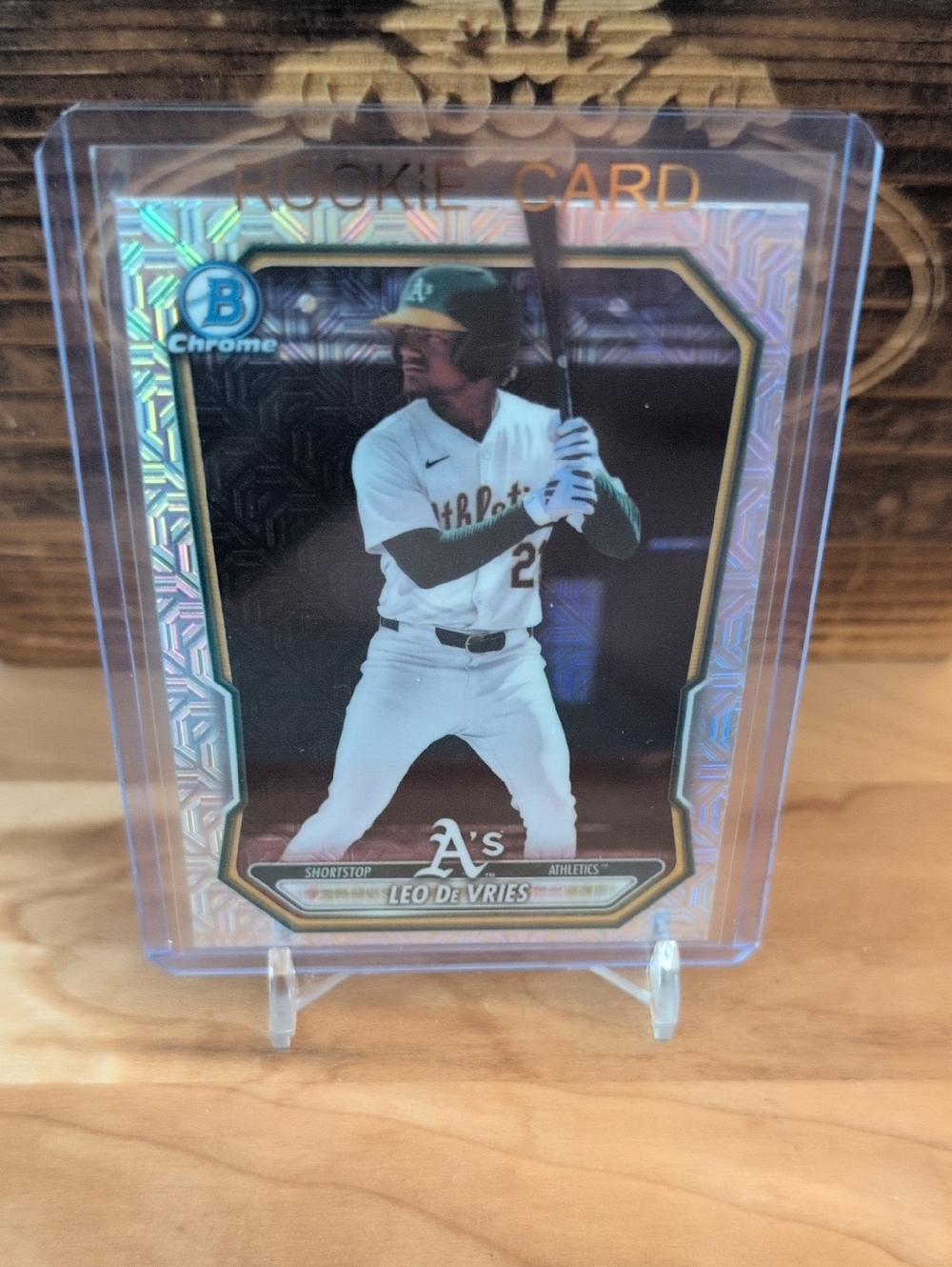 2026 Bowman Chrome Leo De Vries Prospect Rookie Card Mojo Refractor Athletics